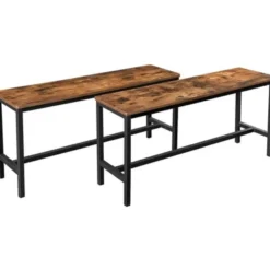 Vasagle - Eettafel Banken - Industrieel - Set Van 2 - Bruin/Zwart