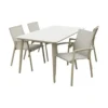 VDG Atmos/Sofia stapelbare aluminium 4-persoons dining tuinset 160x90 cm.-Latte
