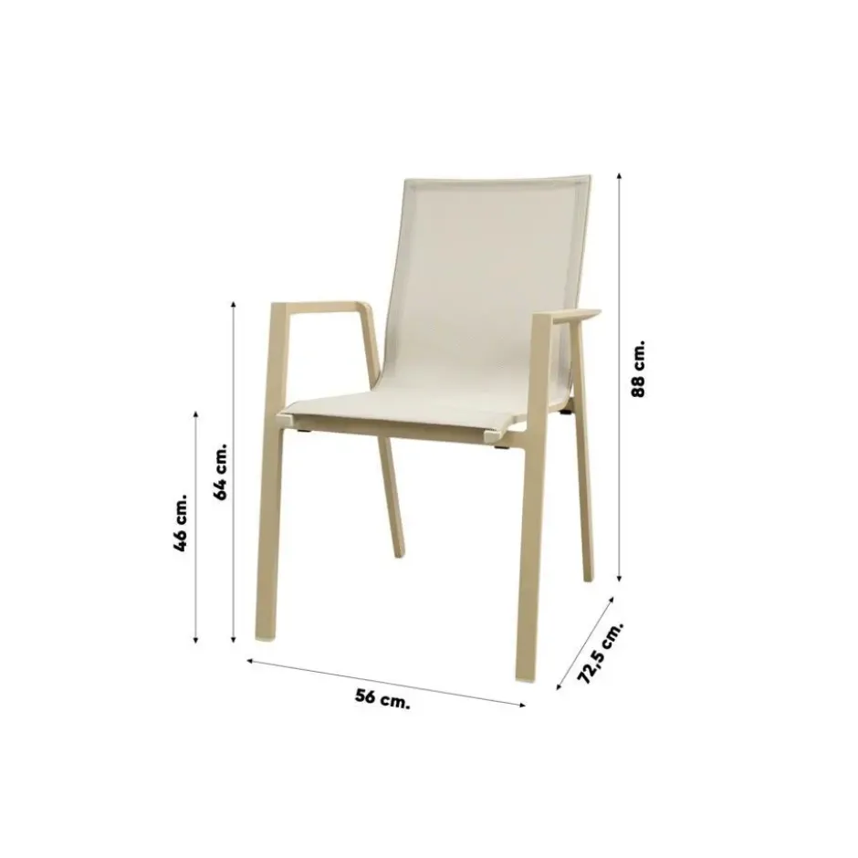 VDG Atmos stapelbare tuinstoel - Latte/Beige