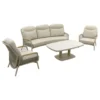 VDG Bilbao/Welton verstelbare rope stoel-bank loungeset - Latte/Teak