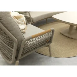 VDG Bilbao/Welton verstelbare rope stoel-bank loungeset - Latte/Teak