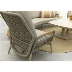 VDG Bilbao/Welton verstelbare rope stoel-bank loungeset - Latte/Teak