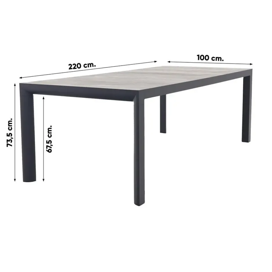 VDG Darwin/Kings tuinset antraciet - 220x100 cm
