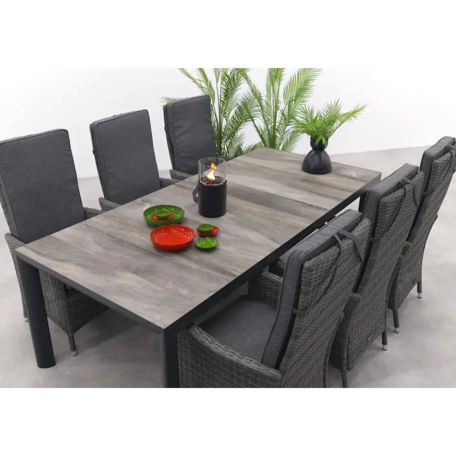 VDG Darwin/Kings tuinset antraciet - 220x100 cm