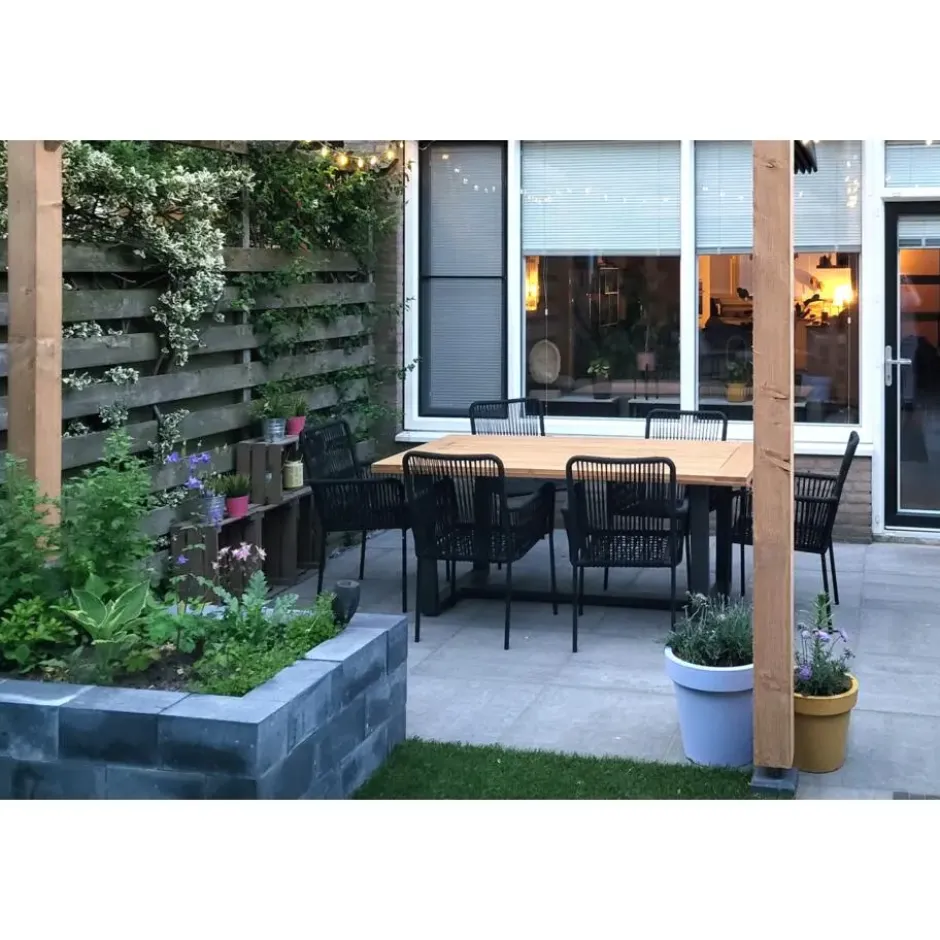VDG Denver Rope stapelbare tuinstoel - Zwart
