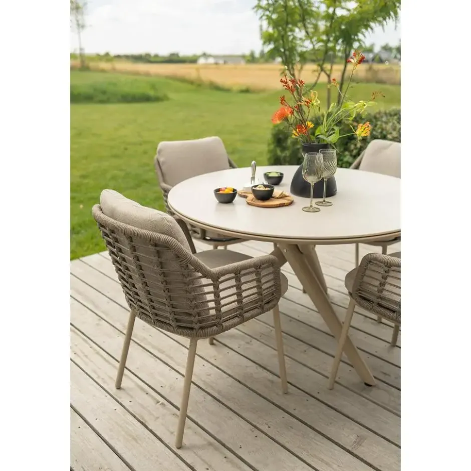 VDG Dublin ronde tuintafel Ø120 cm. - Latte