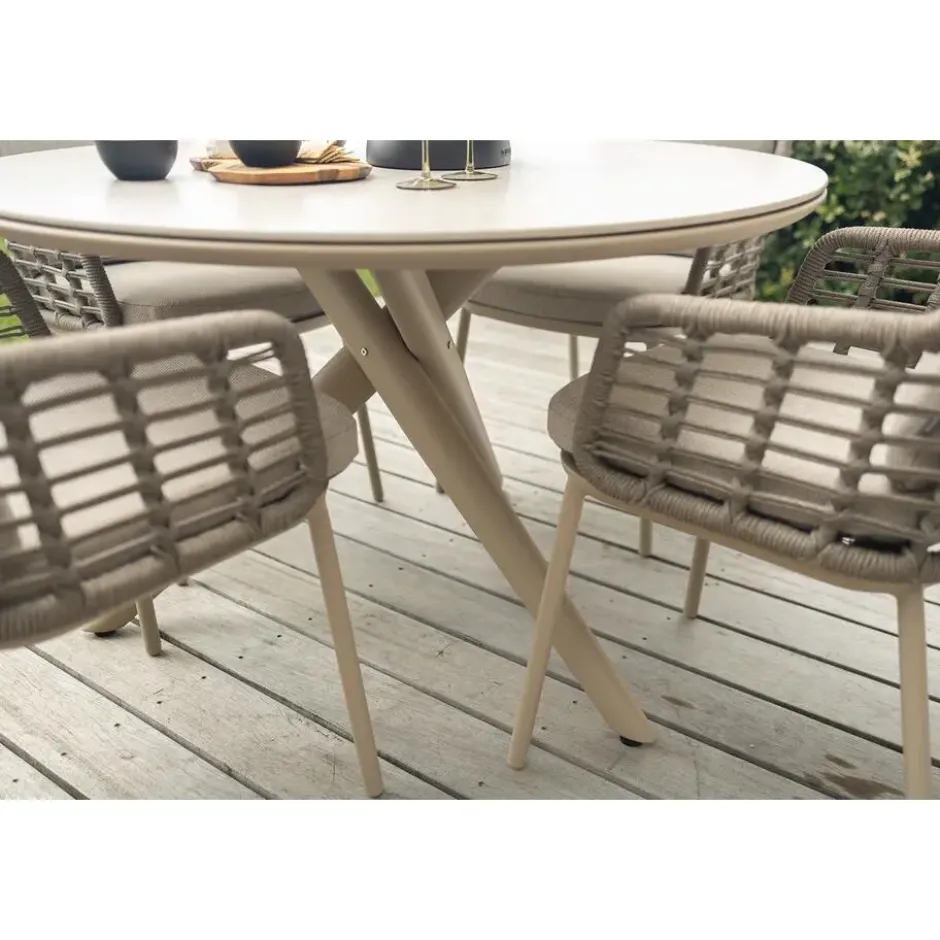 VDG Dublin ronde tuintafel Ø120 cm. - Latte