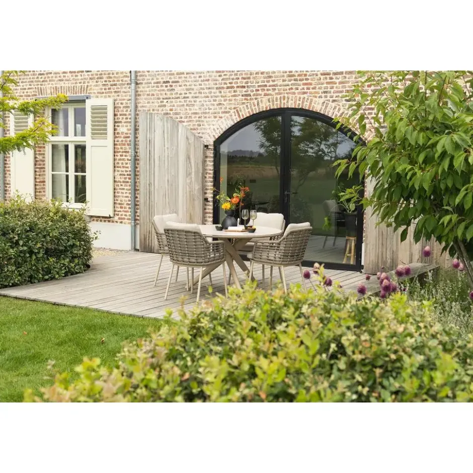 VDG Dublin ronde tuintafel Ø120 cm. - Latte
