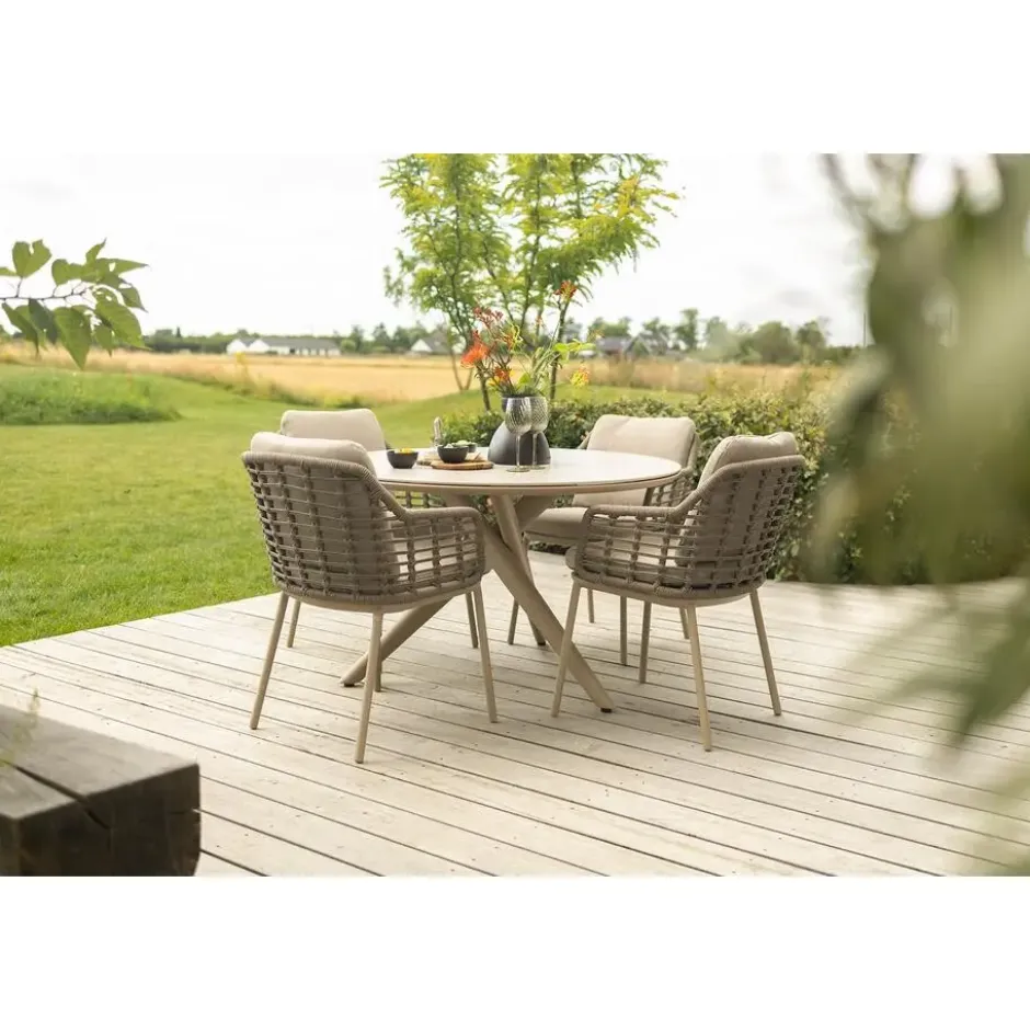 VDG Dublin ronde tuintafel Ø120 cm. - Latte