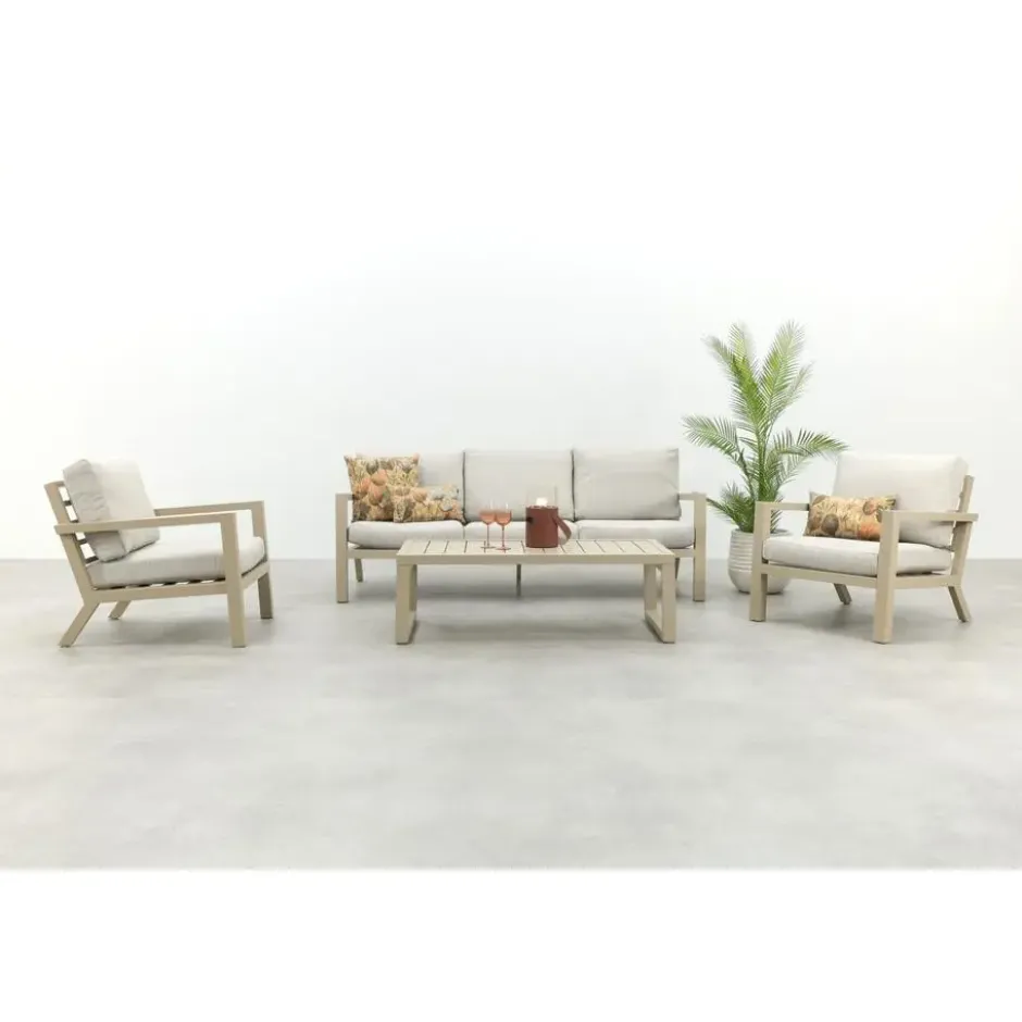VDG Hugo stoel-bank loungeset - Latte/Beige