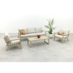 VDG Hugo stoel-bank loungeset - Latte/Beige