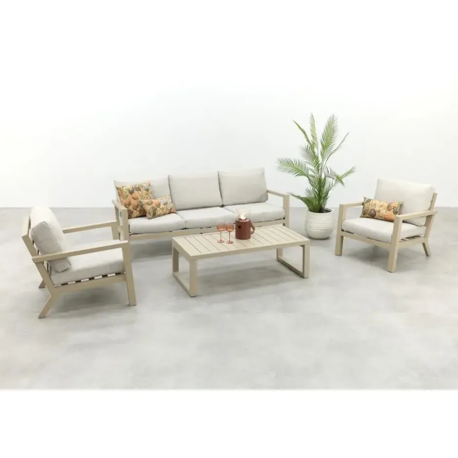 VDG Hugo stoel-bank loungeset - Latte/Beige