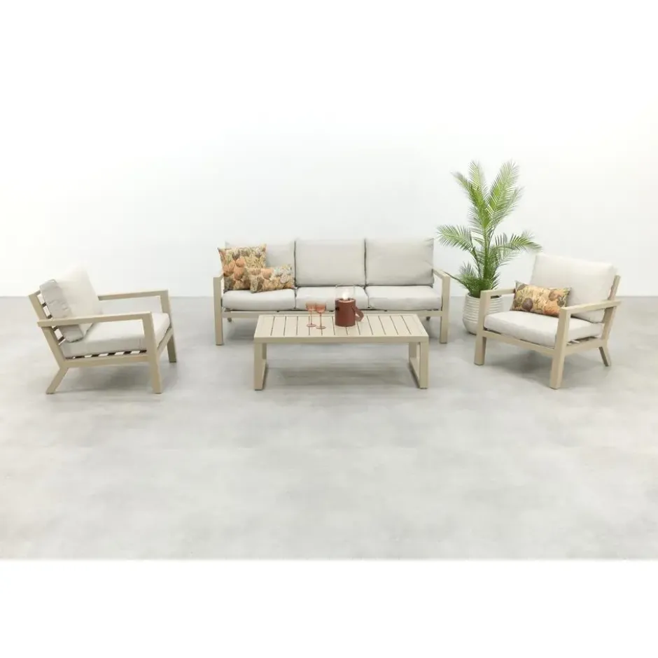 VDG Hugo stoel-bank loungeset - Latte/Beige