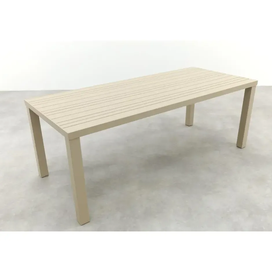 VDG Lena dining tuintafel aluminium 210x90 cm. - Latte