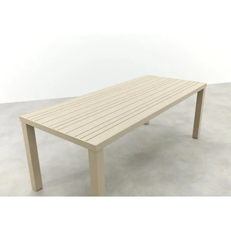 VDG Lena dining tuintafel aluminium 210x90 cm. - Latte