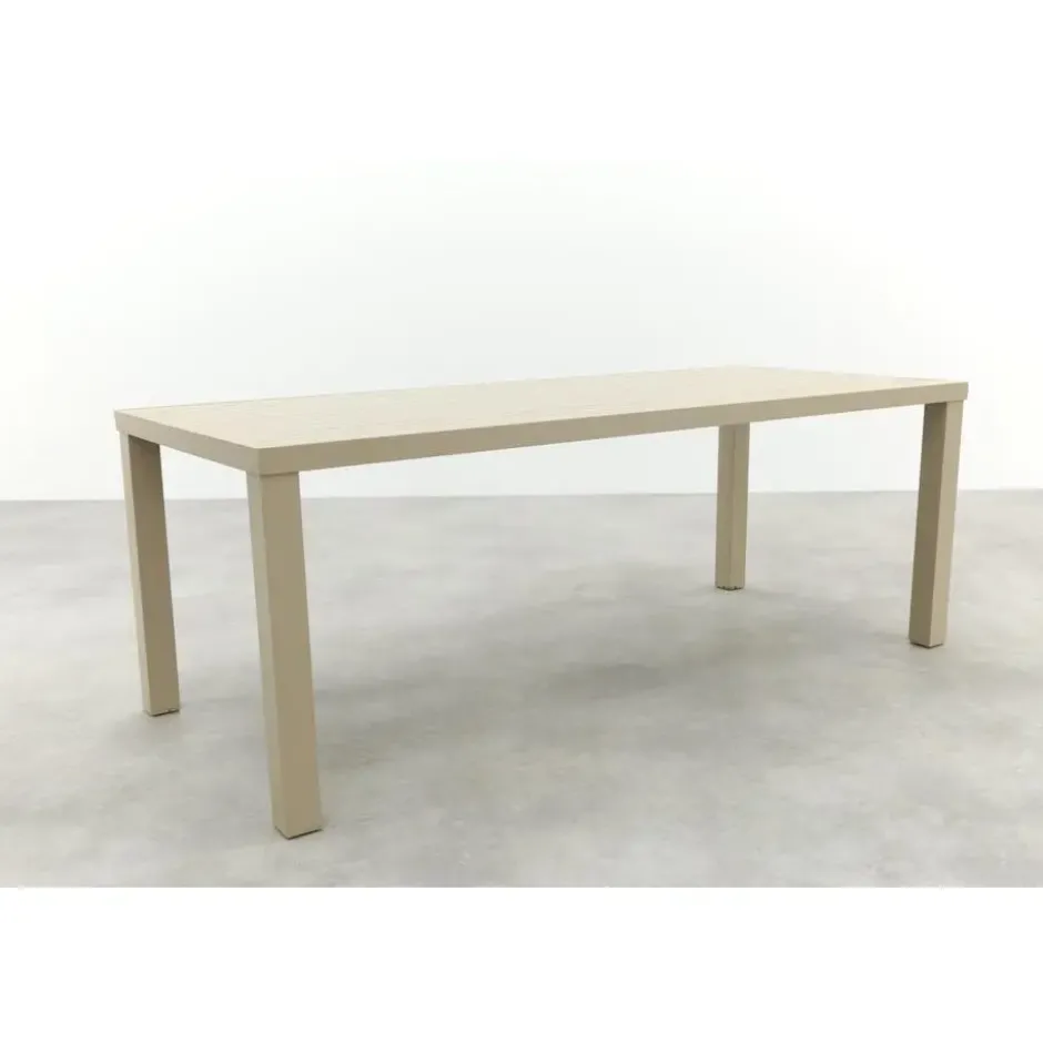 VDG Lena dining tuintafel aluminium 210x90 cm. - Latte