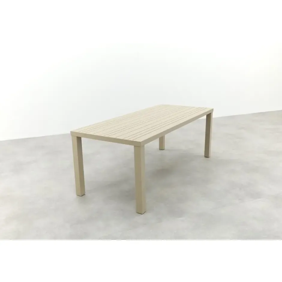 VDG Lena dining tuintafel aluminium 210x90 cm. - Latte