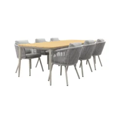 VDG Ohio/Alaska tuinset - teak/aluminium - mokka -240x100 cm