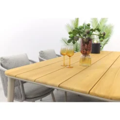 VDG Ohio/Alaska tuinset - teak/aluminium - mokka -240x100 cm