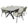 VDG Pisa/Ponto rope tuinset voor 6 personen 220x100 cm. - Antraciet