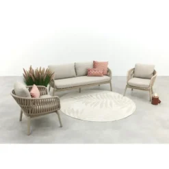 VDG Romeo rope stoel-bank loungeset - Latte