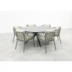 VDG Sara/Marena ronde tuinset Ø158 cm. (7-delig) - Antraciet