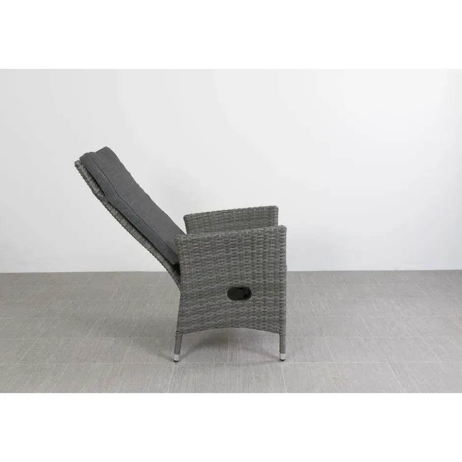 VDG Set van 6 - Timber wicker verstelbare tuinstoel - Organic Grey