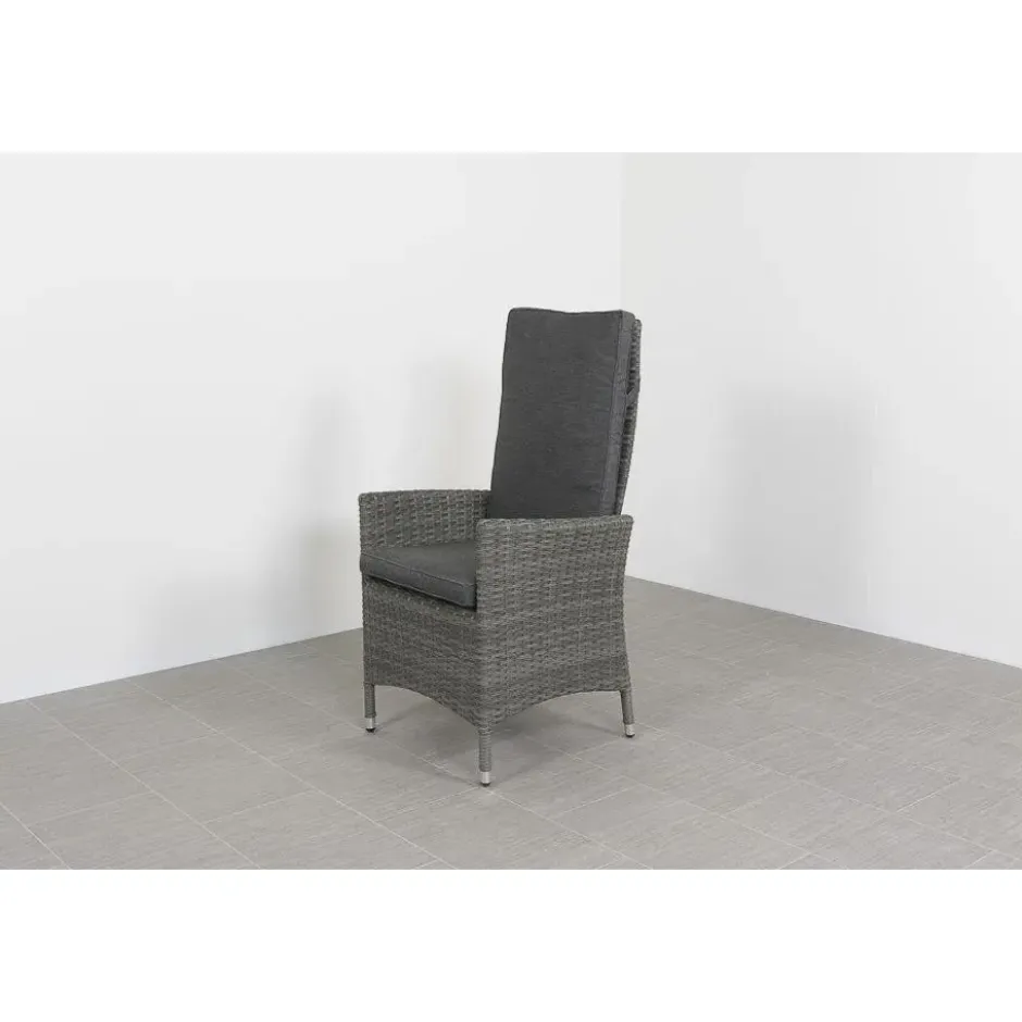 VDG Set van 6 - Timber wicker verstelbare tuinstoel - Organic Grey
