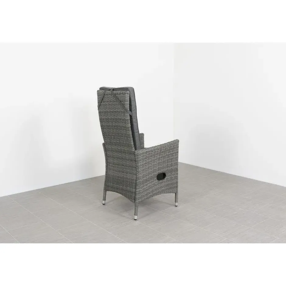 VDG Set van 6 - Timber wicker verstelbare tuinstoel - Organic Grey