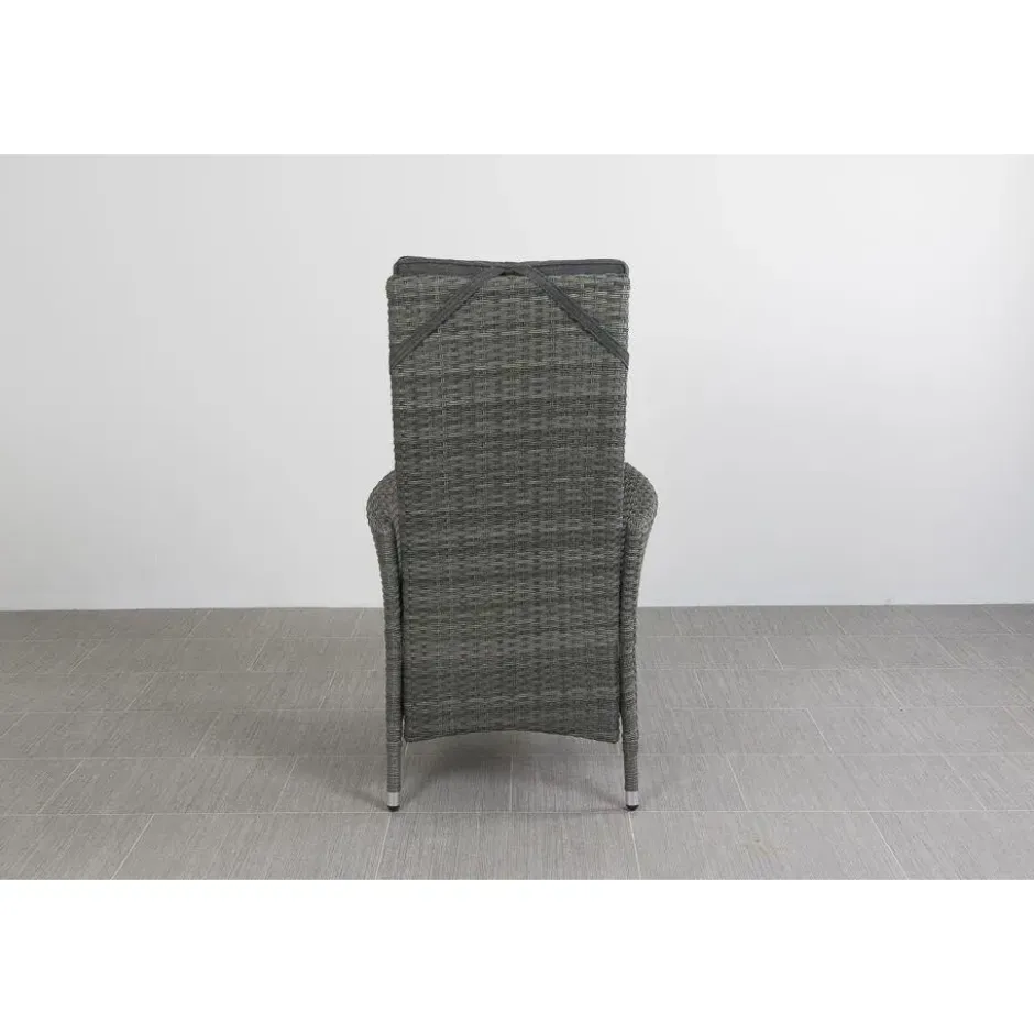 VDG Set van 6 - Timber wicker verstelbare tuinstoel - Organic Grey