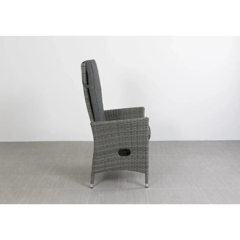 VDG Set van 6 - Timber wicker verstelbare tuinstoel - Organic Grey