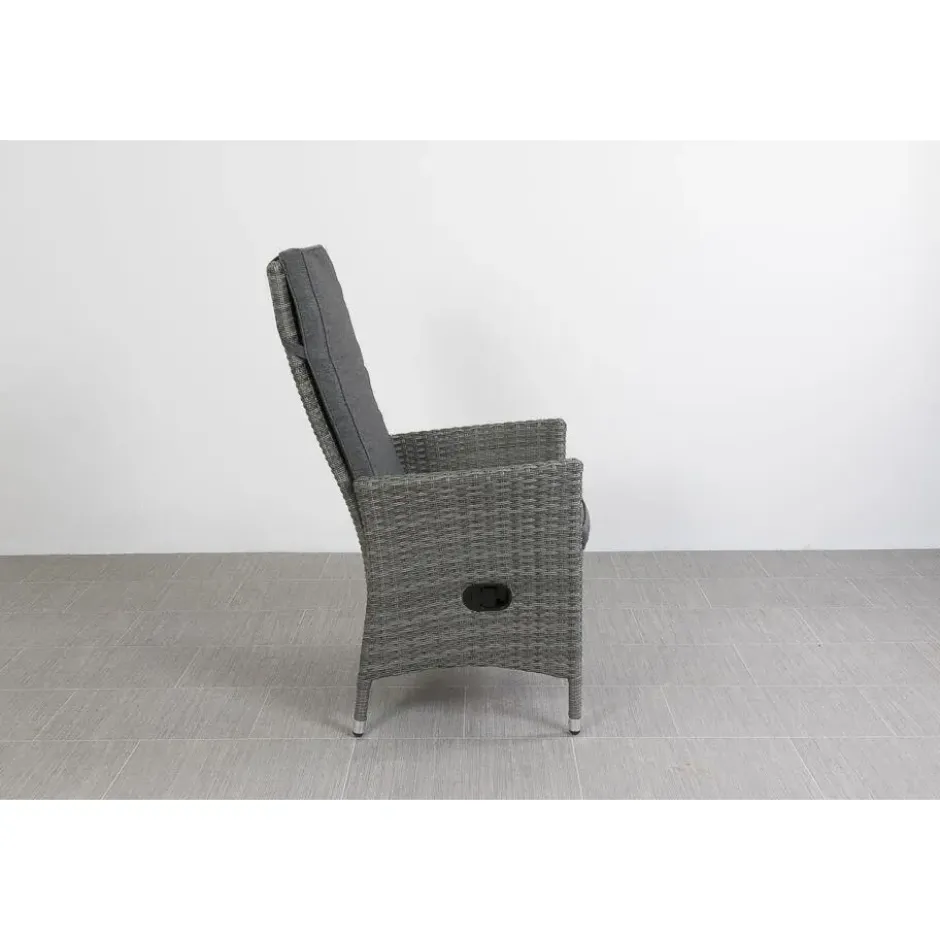 VDG Set van 6 - Timber wicker verstelbare tuinstoel - Organic Grey