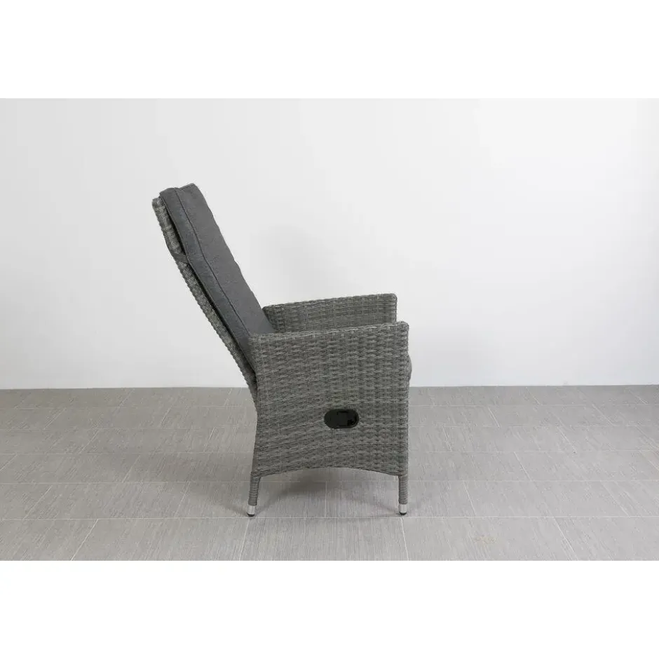 VDG Set van 6 - Timber wicker verstelbare tuinstoel - Organic Grey