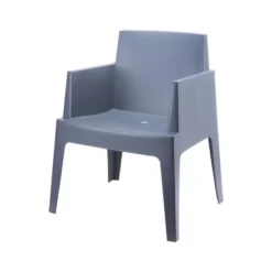 VDG Siesta Box stapelbare tuinstoel - Donkergrijs