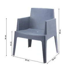 VDG Siesta Box stapelbare tuinstoel - Donkergrijs