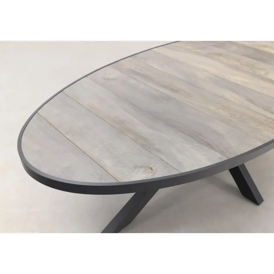 VDG Silva ovale tuintafel - houtlook - 240 x 115 cm