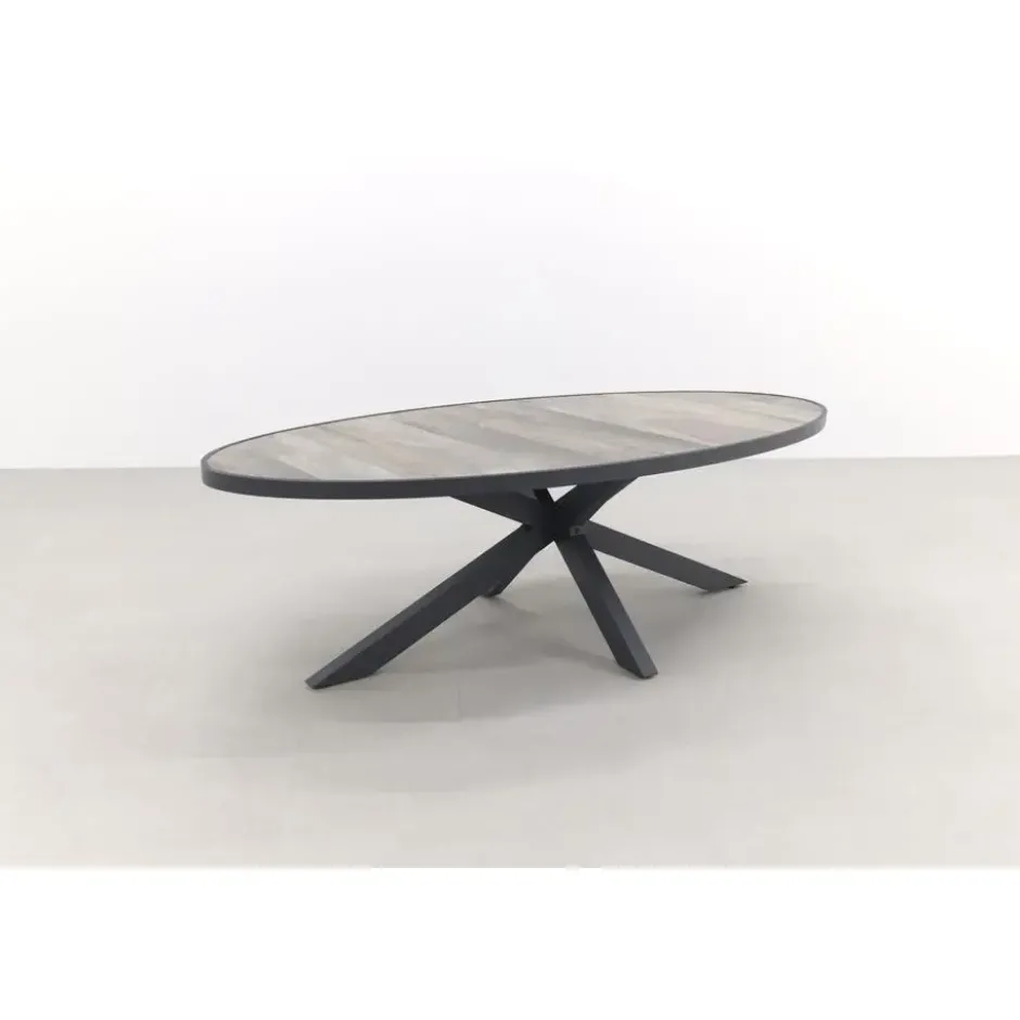 VDG Silva ovale tuintafel - houtlook - 240 x 115 cm