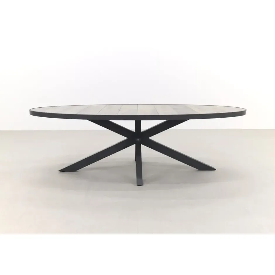 VDG Silva ovale tuintafel - houtlook - 240 x 115 cm