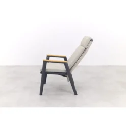 VDG Solaro verstelbare dining tuinstoel - light rope / teak arm