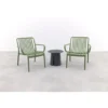 VDG Stripe/Velora loungestoelen set (3-delig) - Mosgroen/Royal grey