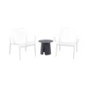 VDG Stripe/Velora loungestoelen set (3-delig) - Wit/Royal grey