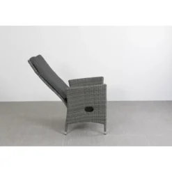 VDG Timber wicker verstelbare tuinstoel - Organic grey