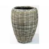 V/d Leeden Planten/bloemen mand - rotan - riet - D48 x H62 cm