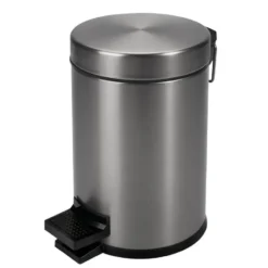 VDN Stainless Prullenbak - Pedaalemmer - Afvalbak - 3 Liter - RVS - Gun metal