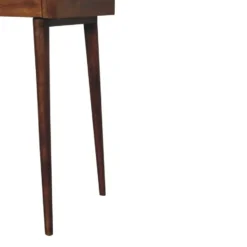 Verhoogde kastanjebruine sidetable met 2 lades, bruin