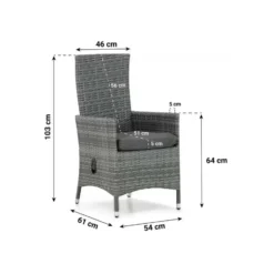 Verstelbare Tuinstoel Wicker Grijs-antraciet Domani Furniture Beluga