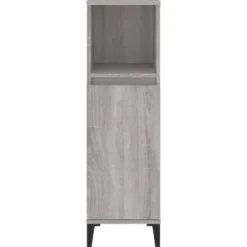 vidaXL - Badkamerkast bewerkt hout grijs sonoma eikenkleur 30x30x100 cm
