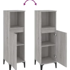 vidaXL - Badkamerkast bewerkt hout grijs sonoma eikenkleur 30x30x100 cm