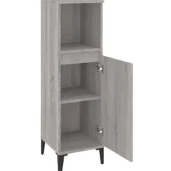 vidaXL - Badkamerkast bewerkt hout grijs sonoma eikenkleur 30x30x100 cm