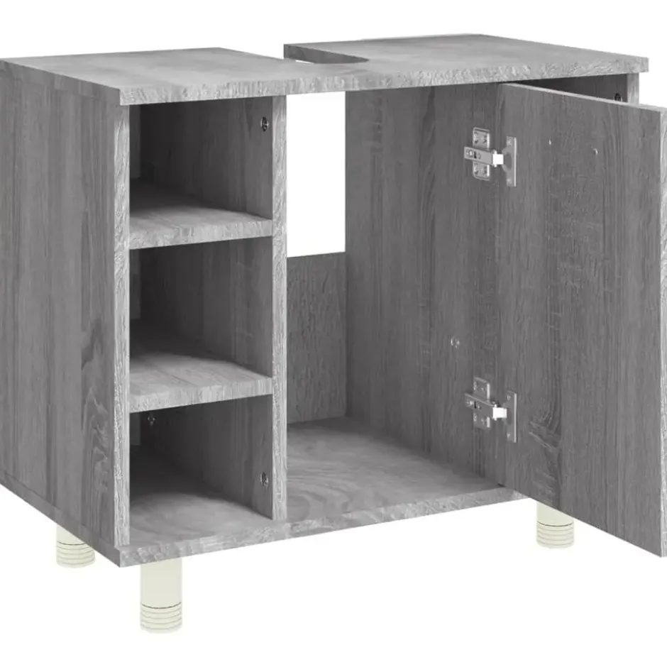 vidaXL - Badkamerkast - Grijs - Bewerkt hout
